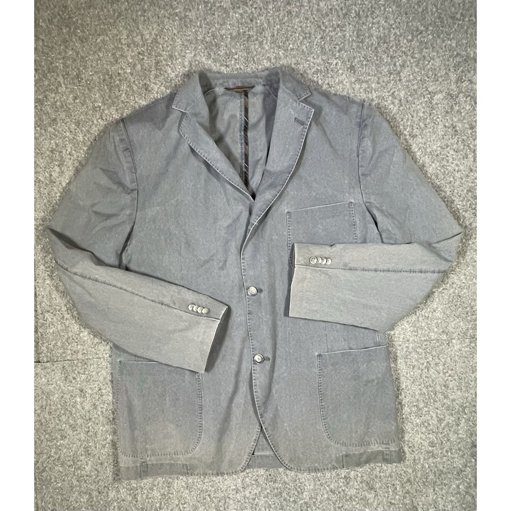 Kroon Domingo Sport Coat Mens 46L Gray Cotton Blend Unstructured Blazer